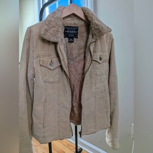 Arizona Tan Corduroy Jacket with Sherpa Lining